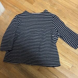 Talbots Navy and White Striped Sweater